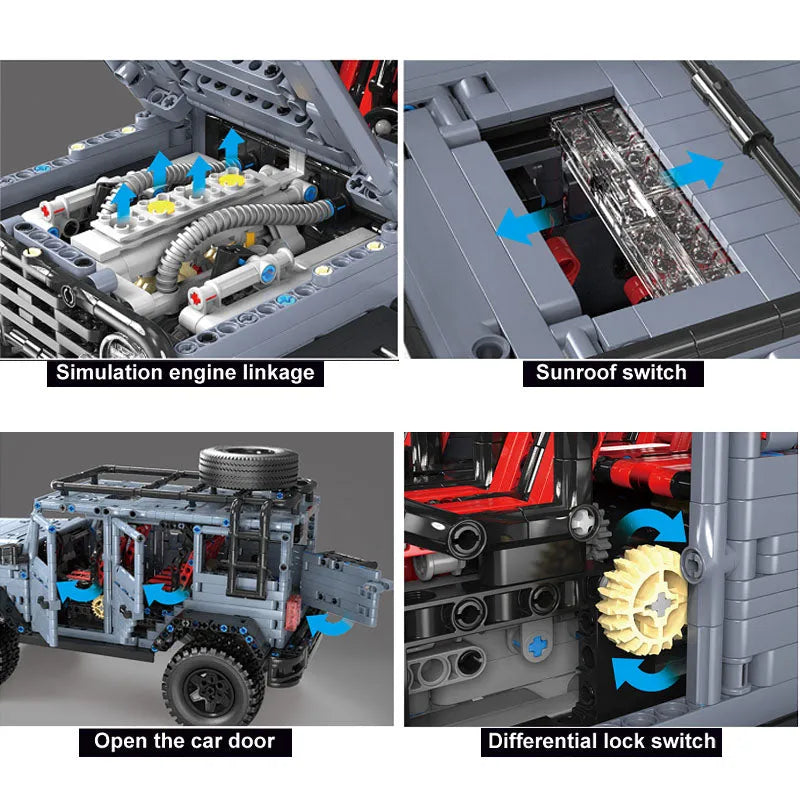 Building Blocks MOC RC Off-Road AWD Tank 300 SUV Car Bricks Toy T5015A Construction Set Toys - 5