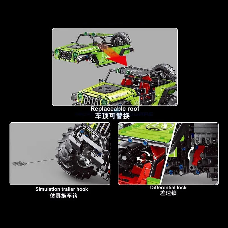 Building Blocks MOC RC Off-Road SUV JEEP Wrangler Trailcat Bricks Toy T5010A Construction Set Toys - 5
