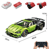 Thumbnail for Building Blocks MOC RC Supercar Sports Racing Car Bricks Toy T5028 Construction Set Toys - 1