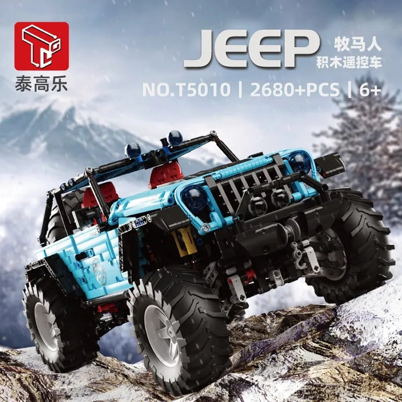 Building Blocks MOC RC SUV Off-Road JEEP Wrangler Trailcat Bricks Toys - 3