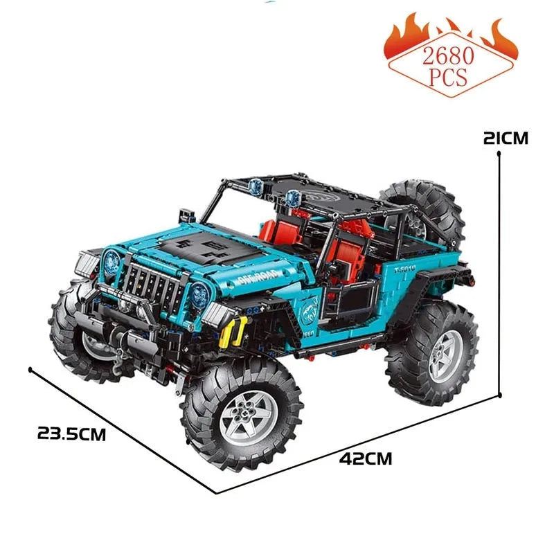 Building Blocks MOC RC SUV Off-Road JEEP Wrangler Trailcat Bricks Toys - 4