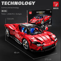 Thumbnail for Building Blocks MOC Super Ferrari SP3 Racing Sports Car Bricks Toys T5032 Construction Set Toys - 2