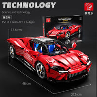 Thumbnail for Building Blocks MOC Super Ferrari SP3 Racing Sports Car Bricks Toys T5032 - 2