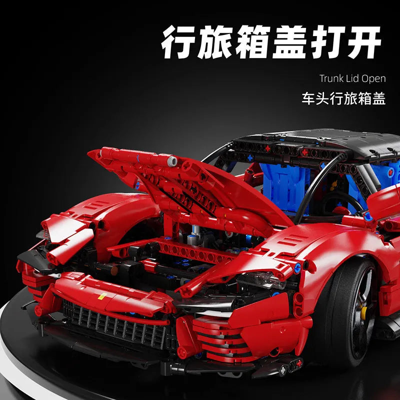 Building Blocks MOC Super Ferrari SP3 Racing Sports Car Bricks Toys T5032 - 6