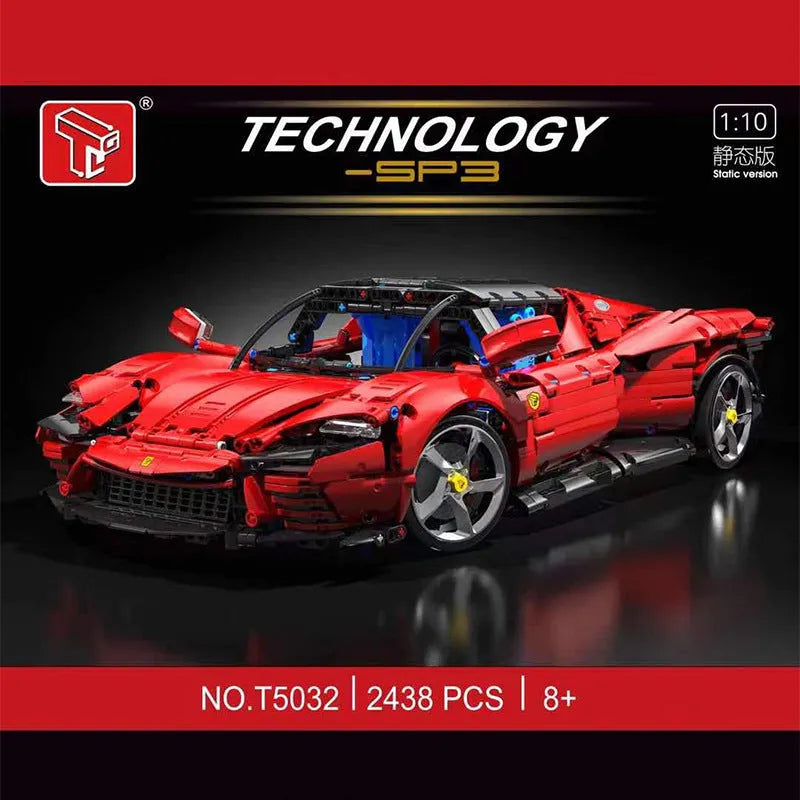Building Blocks MOC Super Ferrari SP3 Racing Sports Car Bricks Toys T5032 Construction Set Toys - 1