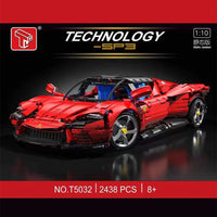Thumbnail for Building Blocks MOC Super Ferrari SP3 Racing Sports Car Bricks Toys T5032 - 1