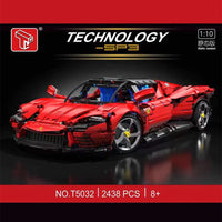 Thumbnail for Building Blocks MOC Super Ferrari SP3 Racing Sports Car Bricks Toys T5032 Construction Set Toys - 1