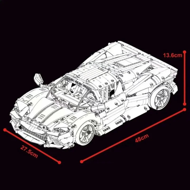Building Blocks MOC Super Ferrari SP3 Racing Sports Car Bricks Toys T5032 Construction Set Toys - 5