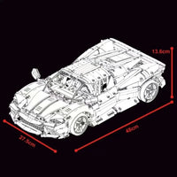 Thumbnail for Building Blocks MOC Super Ferrari SP3 Racing Sports Car Bricks Toys T5032 Construction Set Toys - 5
