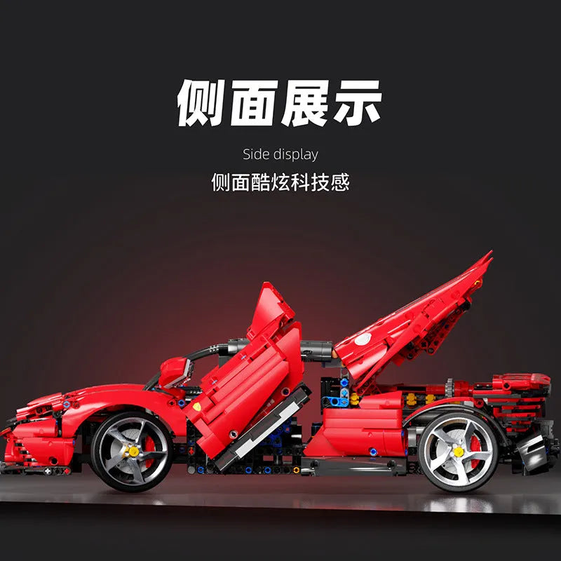 Building Blocks MOC Super Ferrari SP3 Racing Sports Car Bricks Toys T5032 - 8