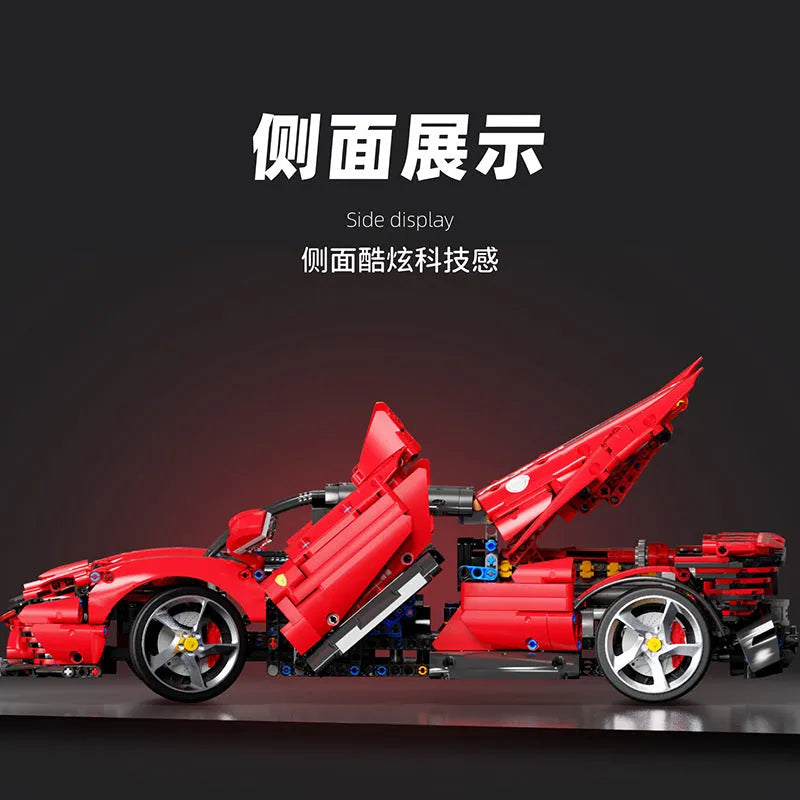 Building Blocks MOC Super Ferrari SP3 Racing Sports Car Bricks Toys T5032 Construction Set Toys - 8