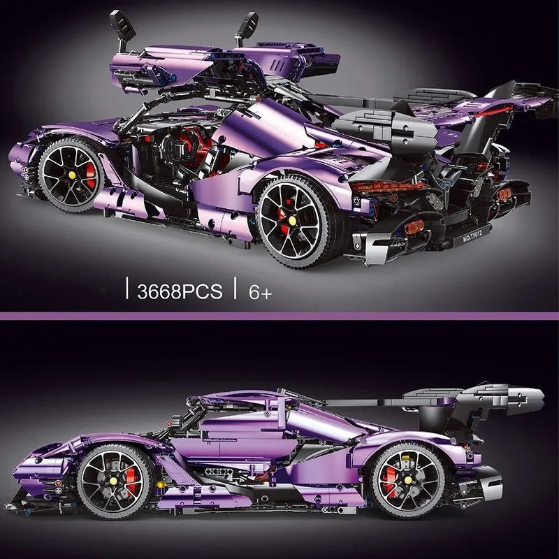 Building Blocks MOC Super Racing Car Gumpert Apollo IE Bricks Toys T5012B Construction Set Toys - 5