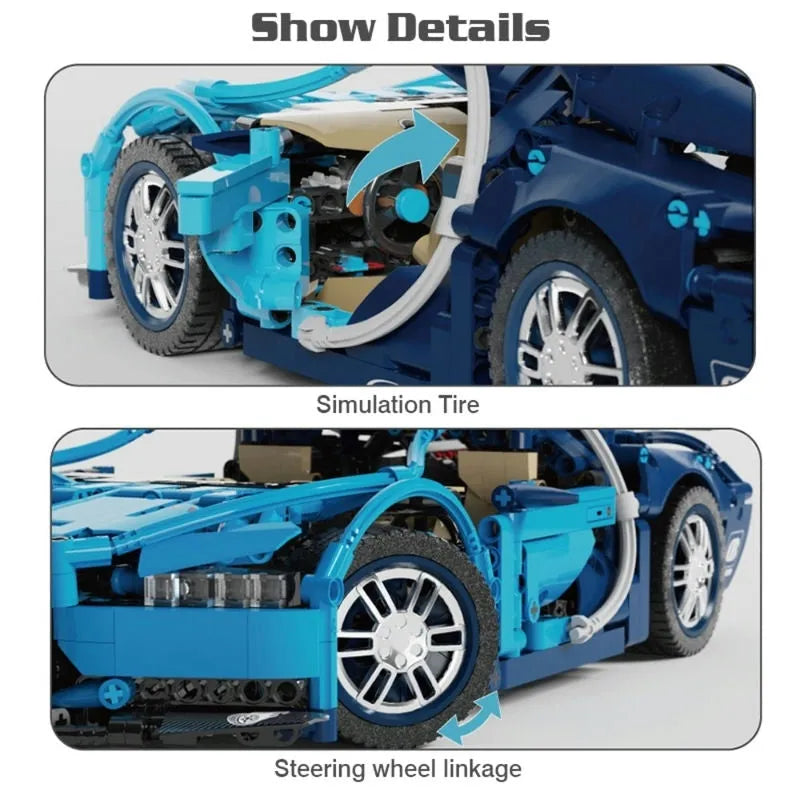 Building Blocks MOC T2006 Bugatti Chiron Super Racing Car Bricks Toys - 8