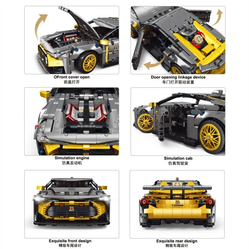 Building Blocks MOC T2039 Super Racing Sports Car Bricks Toy - 5