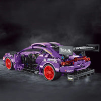 Thumbnail for Building Blocks MOC T3025 Purple Supercar Super Sports Car Bricks Toy - 3