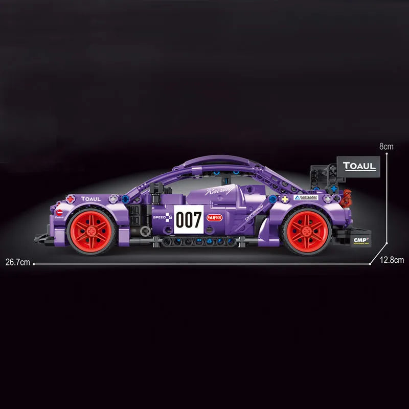 Building Blocks MOC T3025 Purple Supercar Super Sports Car Bricks Toy Construction Set Toys - 2