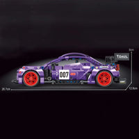 Thumbnail for Building Blocks MOC T3025 Purple Supercar Super Sports Car Bricks Toy Construction Set Toys - 2