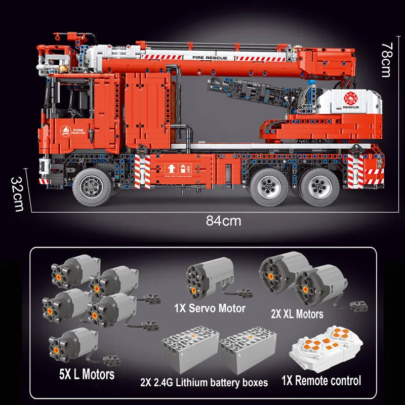 Building Blocks MOC T4008 RC APP Fire Water City Rescue Truck Bricks Toy Construction Set Toys - 2
