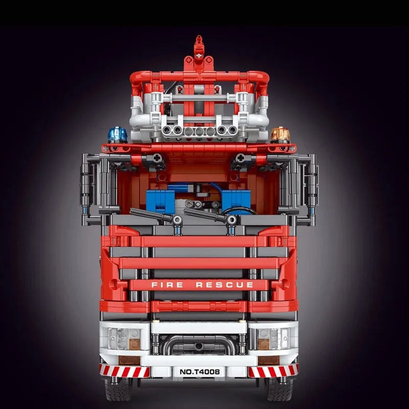 Building Blocks MOC T4008 RC APP Fire Water City Rescue Truck Bricks Toy - 4