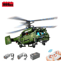 Thumbnail for Building Blocks MOC T4013 RC Military Ka27 Helicopter Bricks Toy - 8