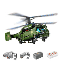 Thumbnail for Building Blocks MOC T4013 RC Military Ka27 Helicopter Bricks Toy - 1