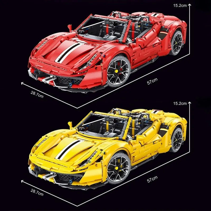 Building Blocks MOC T5005 Ferrari 488 Super Racing Sports Car Bricks Toys - 7