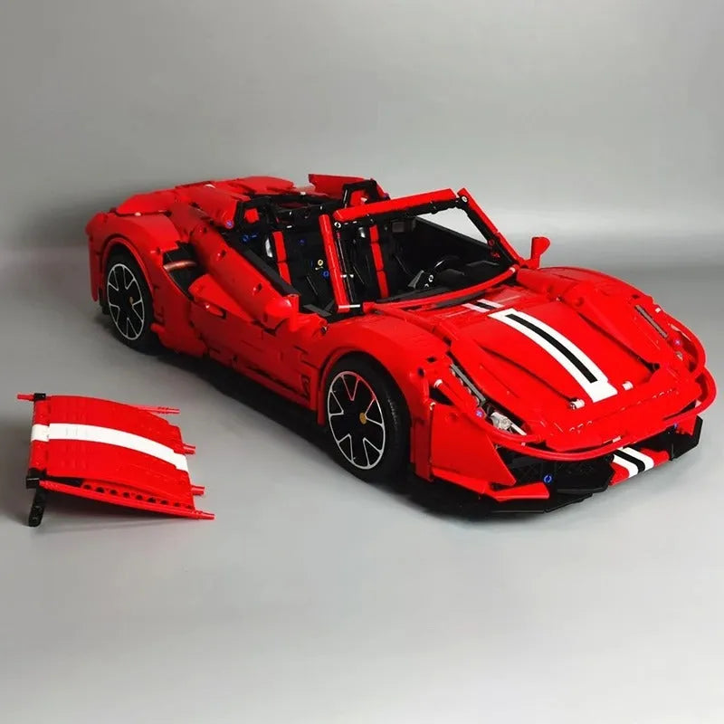 Building Blocks MOC T5005 Ferrari 488 Super Racing Sports Car Bricks Toys - 9