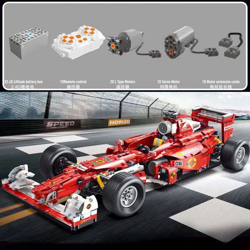 F1 Bricks Rc MOC T5006 RC F1 Formula Racing Sports Car Bricks Toys