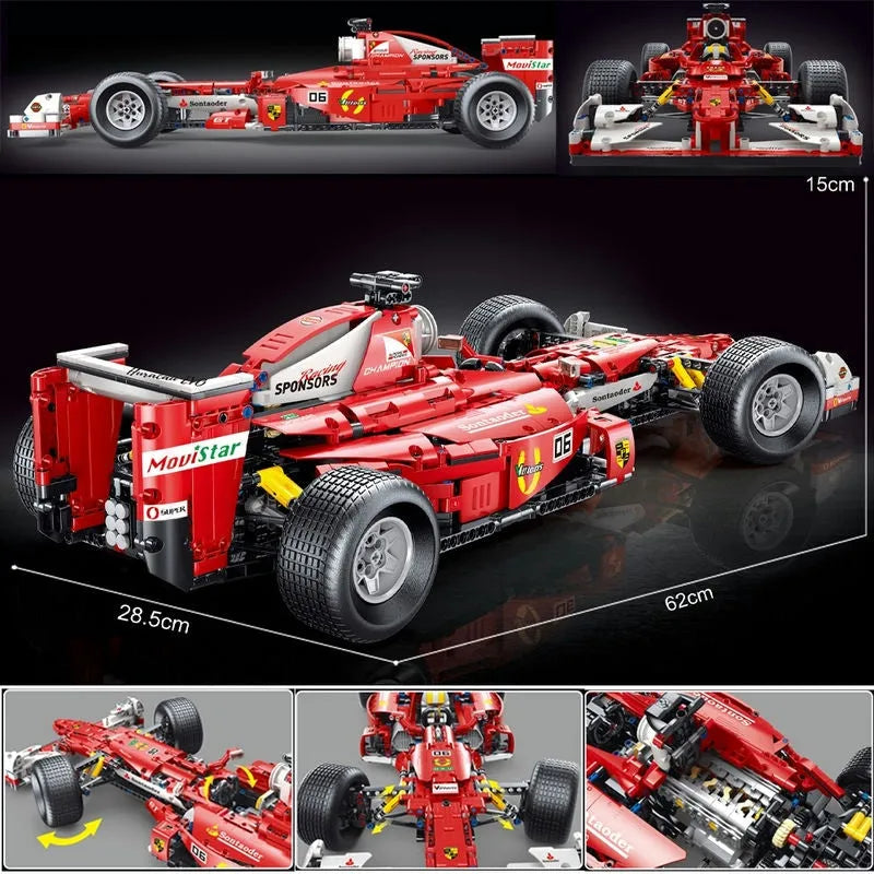 F1 Bricks Rc MOC T5006 RC F1 Formula Racing Sports Car Bricks Toys