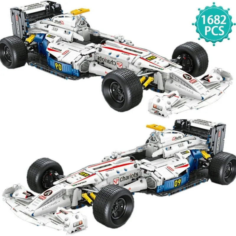 F1 Bricks Rc MOC T5009 RC Formula Racing Sports Car Bricks Toys