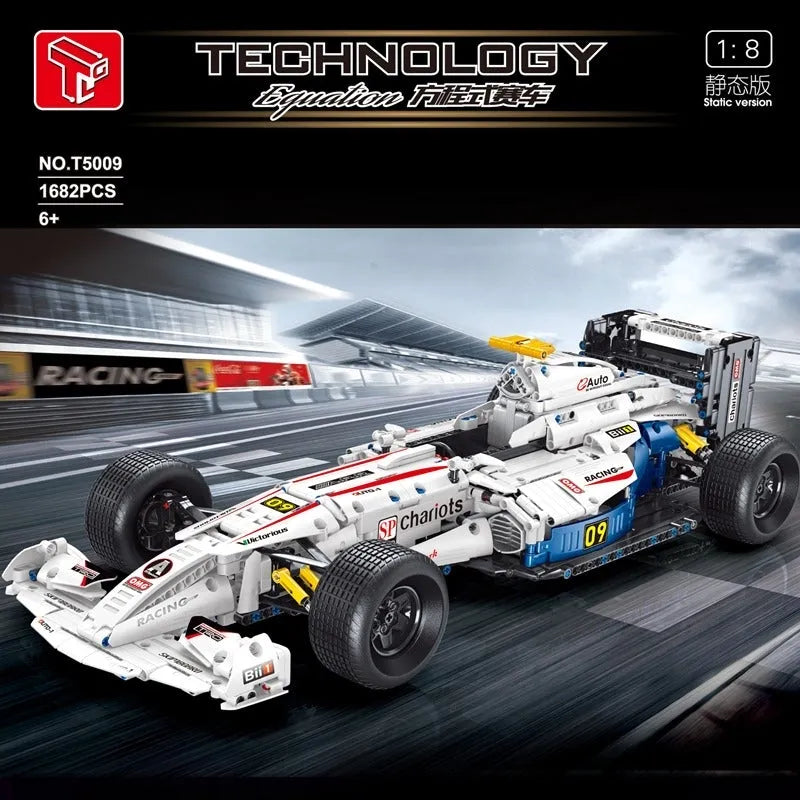 F1 Bricks Rc MOC T5009 RC Formula Racing Sports Car Bricks Toys