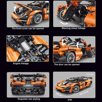 Thumbnail for Building Blocks MOC T5013 RC Motorized McLaren Senna Hypercar Bricks Toy - 6
