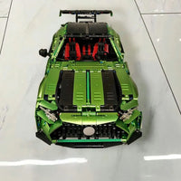 Thumbnail for Building Blocks MOC T5019 RC Electroplated AMG GT Sport Racing Car Bricks Toy - 7