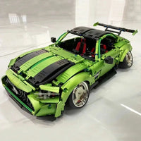 Thumbnail for Building Blocks MOC T5019 RC Electroplated AMG GT Sport Racing Car Bricks Toy - 10