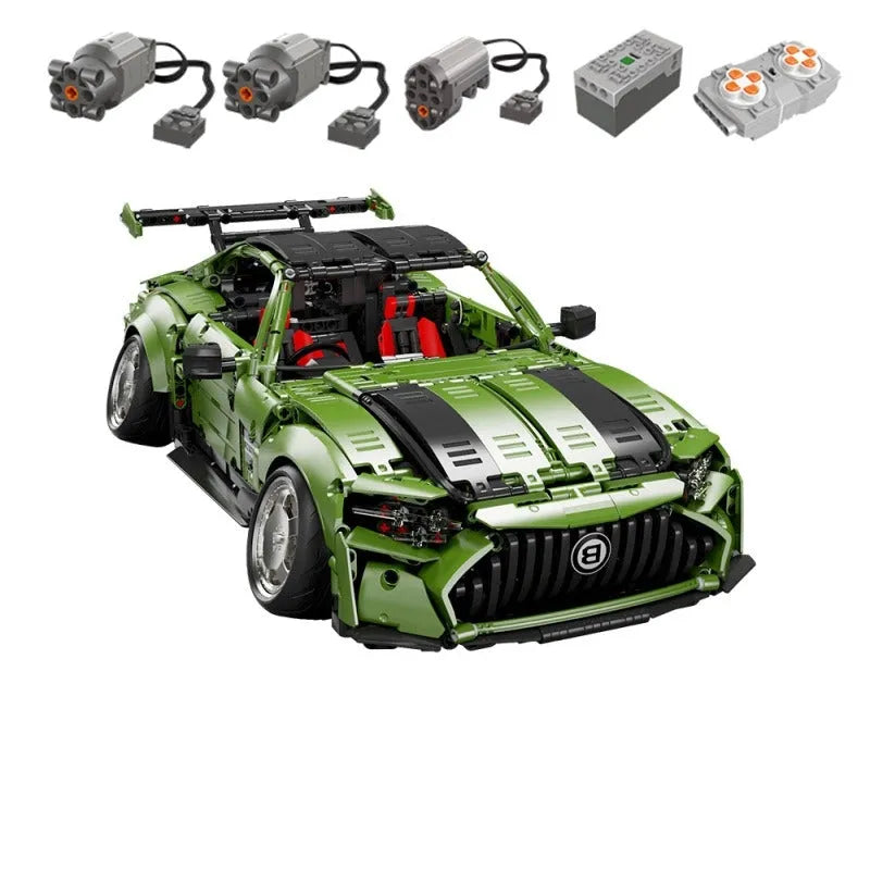 Building Blocks MOC T5019 RC Electroplated AMG GT Sport Racing Car Bricks Toy - 1