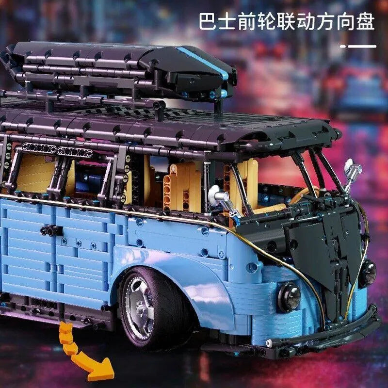 Building Blocks MOC T5022A Tech Motorized RC Camper Bus Van Bricks Toy - 10
