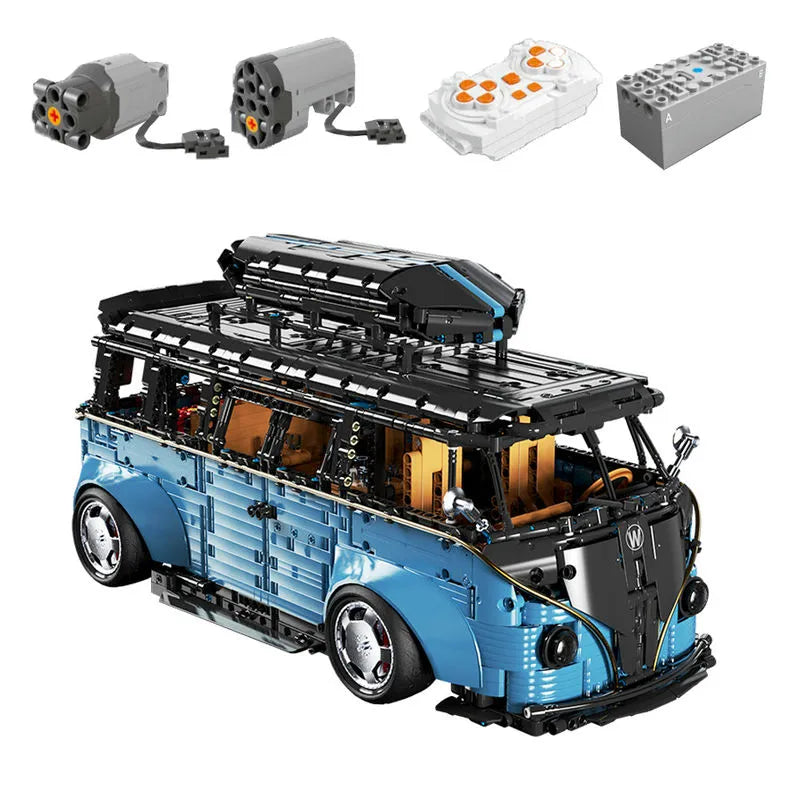 Building Blocks MOC T5022A Tech Motorized RC Camper Bus Van Bricks Toy - 1