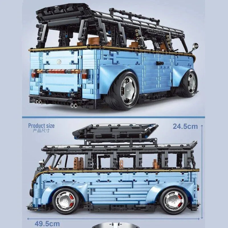 Building Blocks MOC T5022A Tech Motorized RC Camper Bus Van Bricks Toy - 8