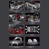 Thumbnail for Building Blocks MOC T5026A Tech Porsche 911 GT2 RS Supercar Bricks Toys - 5