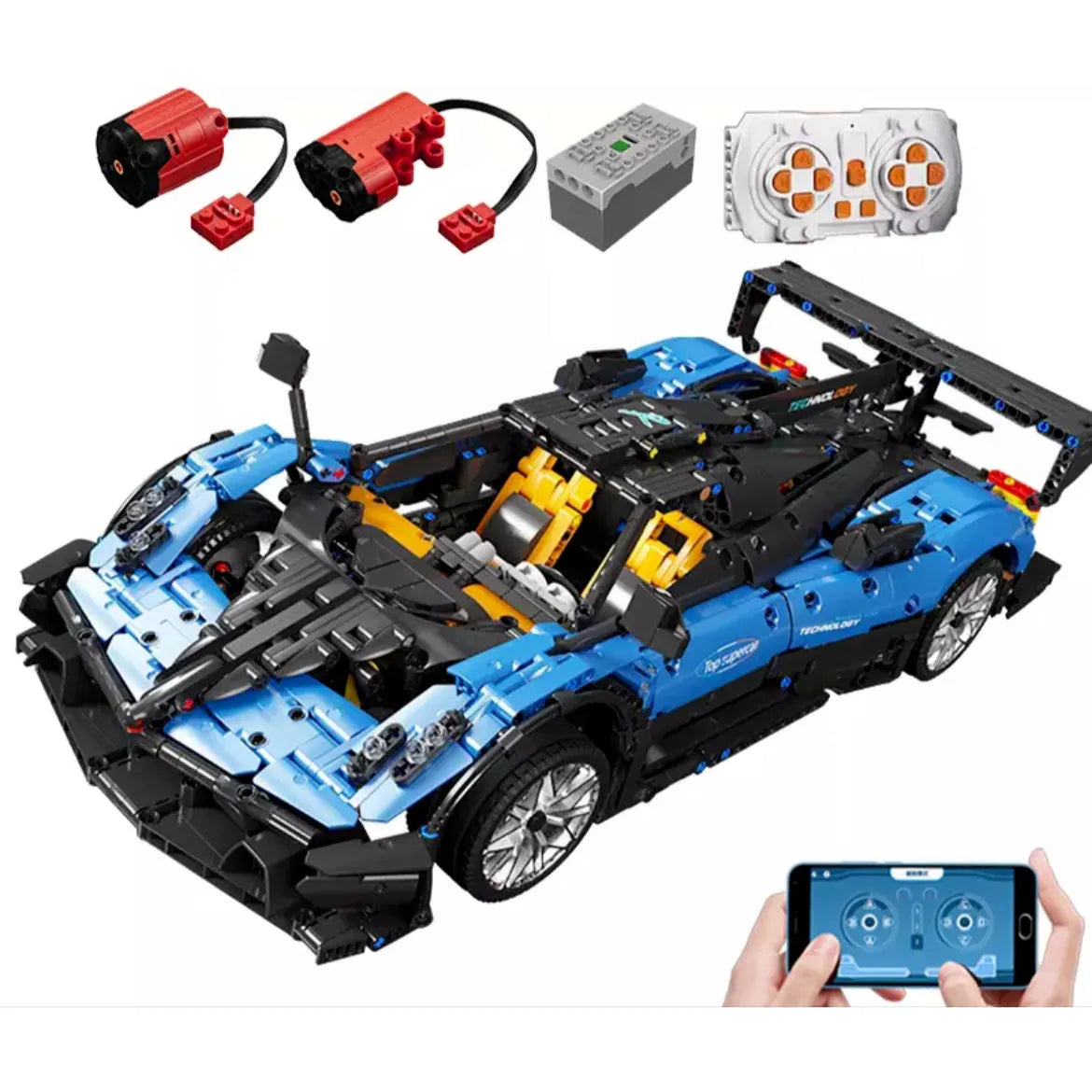 Building Blocks MOC T5038 RC APP Sports Car Pagani Zonda R Bricks Toy - 1