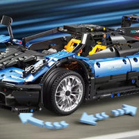 Thumbnail for Building Blocks MOC T5038 RC APP Sports Car Pagani Zonda R Bricks Toy Construction Set Toys - 10