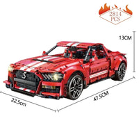 Thumbnail for Building Blocks MOC Tech Classic Shelby GT500 Racing Car Bricks Toy T5017B - 1