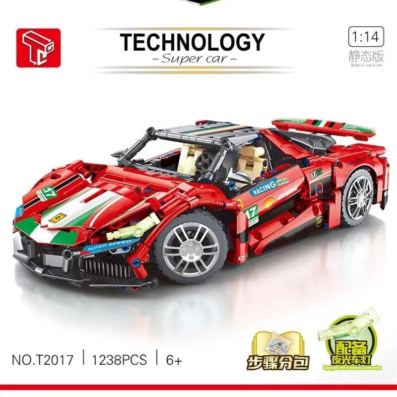 Building Blocks MOC Tech Classic Supercar Sports Racing Car Bricks Toy T2017 - 2