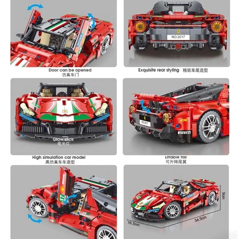 Building Blocks MOC Tech Classic Supercar Sports Racing Car Bricks Toy T2017 - 9