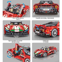 Thumbnail for Building Blocks MOC Tech Classic Supercar Sports Racing Car Bricks Toy T2017 - 9