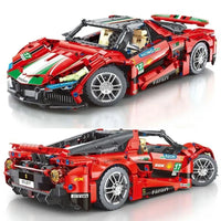 Thumbnail for Building Blocks MOC Tech Classic Supercar Sports Racing Car Bricks Toy T2017 - 7