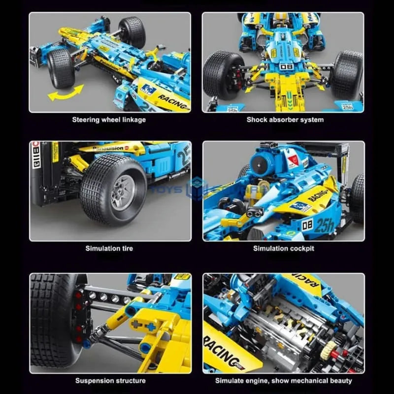 Building Blocks MOC Tech F1 Formula One Racing Car Bricks Toy T5008 - 6