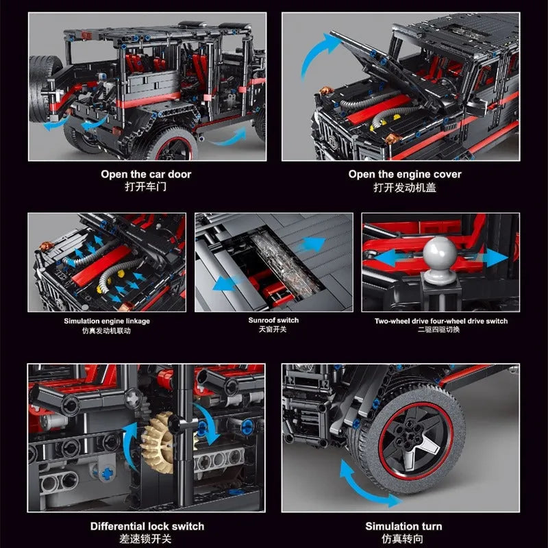Building Blocks MOC Tech RC Off-Road SUV King Kong Barbie Bricks Toy T5016A Construction Set Toys - 8
