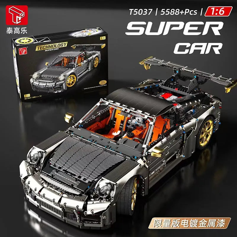 Building Blocks MOC Tech RC Super Classic Sports Car Bricks Toys T5037BP - 2