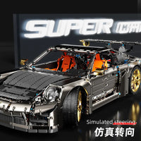 Thumbnail for Building Blocks MOC Tech RC Super Classic Sports Car Bricks Toys T5037BP - 6